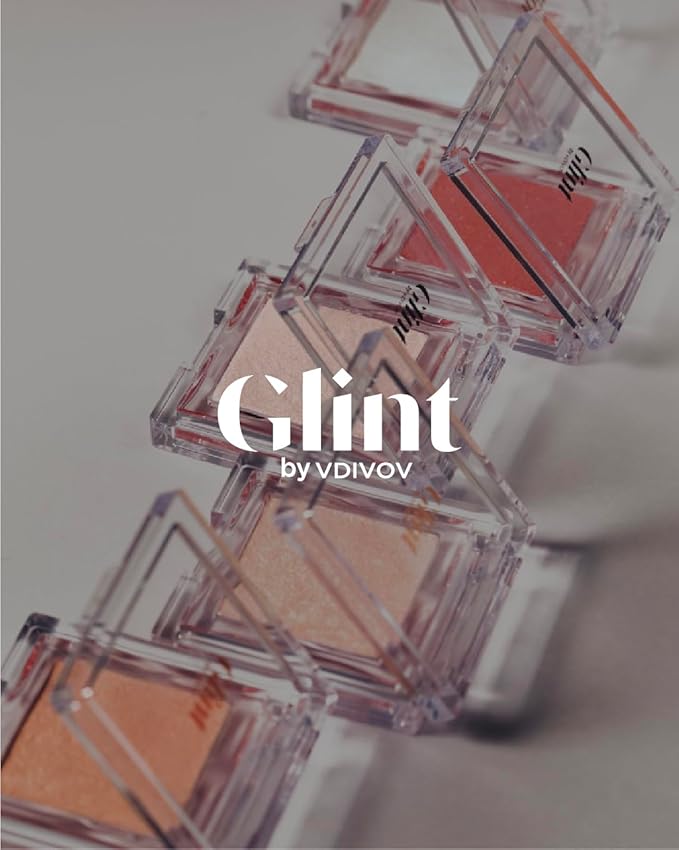 Glint Marble Highlighter (Afternoon Bronze, 0.08oz) - Korean Makeup. Inspired Baked for Smooth, Radiant Glow, Long-Lasting Wear. Enriched with Micro Pearl Particles