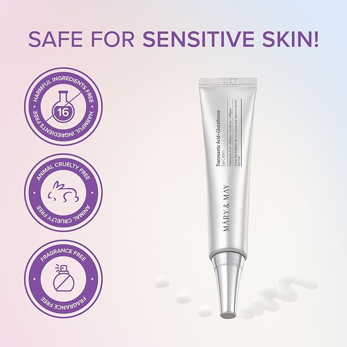 Mary&May Tranexamic Acid (TXA)+Glutathione Eye Cream | Dark Circles & Hyperpigmentation | With Niacinamide & Vitamin C | Firms Under Eye Area | Wrinkle & Fine Line Care | Korean Skincare, 1.01 oz.