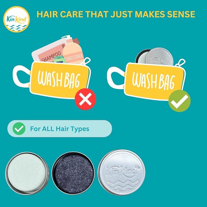 KinKind KEEP me! Shampoo Bar Tin Container. This soap dish travel tin is ideal for holidays, gym & pool. Fits all solid hair and beauty bars perfectly.