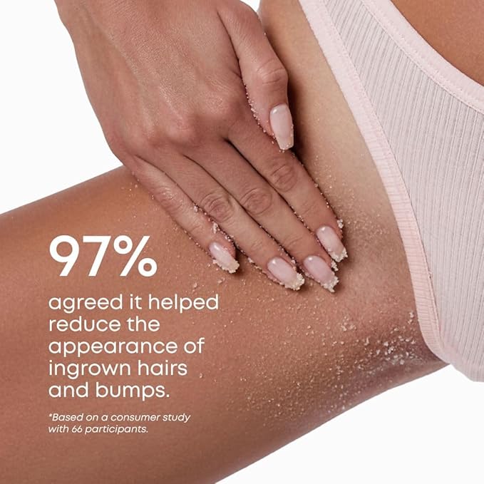 Bushbalm Ingrown Hair Exfoliating Scrub – Pre-Shave Sugar Scrub for Ingrown Hairs, Razor Bumps & Dry Skin – Gently Buffs & Soothes Sensitive Skin - Sweet Escape 236 ml
