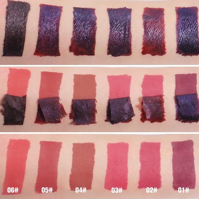 3Pcs Matte Liquid Lip Stain Peel Off Lip liner Tattoo with Tweezer, Maroon Red & Mauve & Red Lipstick Lipstain Long Lasting Waterproof for Women, Highly Pigmented Not Faded Smudge-proof Easy to Apply