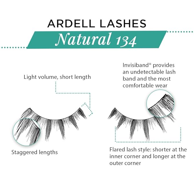 Ardell Strip Lashes Naked Lashes #424 - Soft & Natural Look False Eyelashes for Everyday Wear, 2 Pack