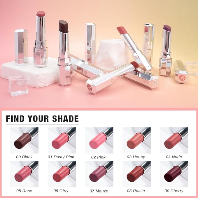 Rose Honey Lipstick Tinted Lip Balm - Shine Moisturizing Lipstick for Women, Natural Nourishing Hydrating Lip Color Gloss Stain for Dry Lips, Tint Sheer Lightweight Makeup, Vegan - 1Pc #05 Rose