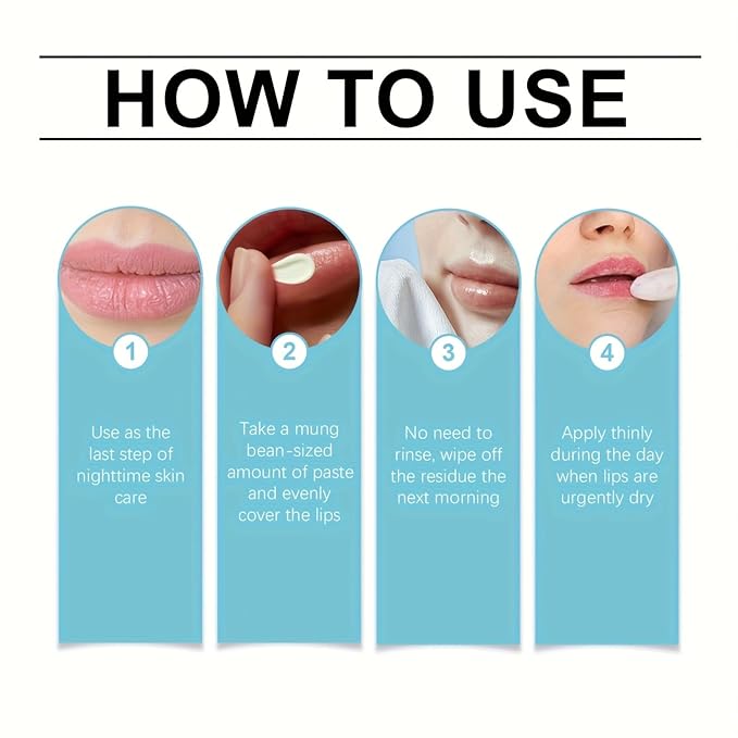HANCHOBIT Mint cooling Lip Mask Lip Moisturizer - Lip Mask Overnight - Moisturizing Lips Butter Balm with Hyaluronic Acid - Lip Sleeping Mask - Hidratante de Labios Care Products