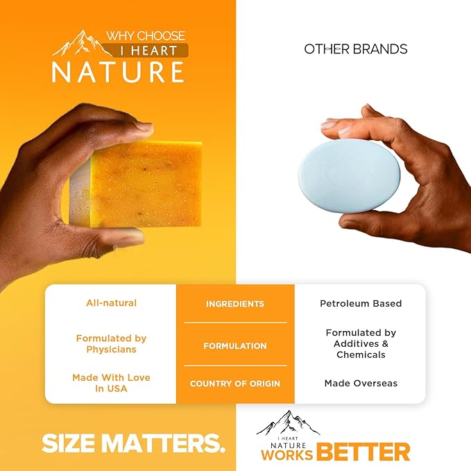 iHeart Nature Organic Turmeric Soap for Dark Spots & Acne with Clove Bud (2 Packs) – Face & Body Bar – Rich, Creamy Lather for Natural Skin Glow Aromatherapy