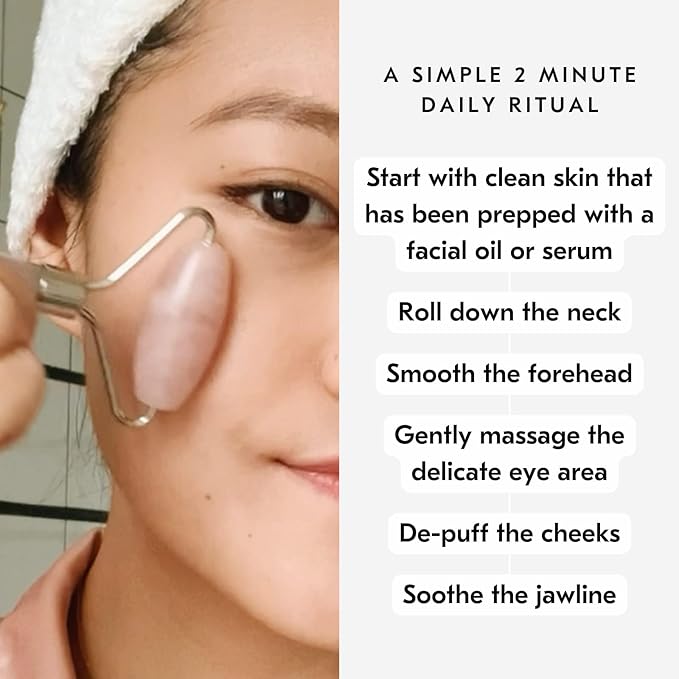 Mount Lai Warming Black Obsidian Facial Roller – The Stone of Clarity, Detoxifying Face Roller Tool for Purified Skin, Relaxation & Improved Circulation, Facial Massager Tool for Self-Care Ritual