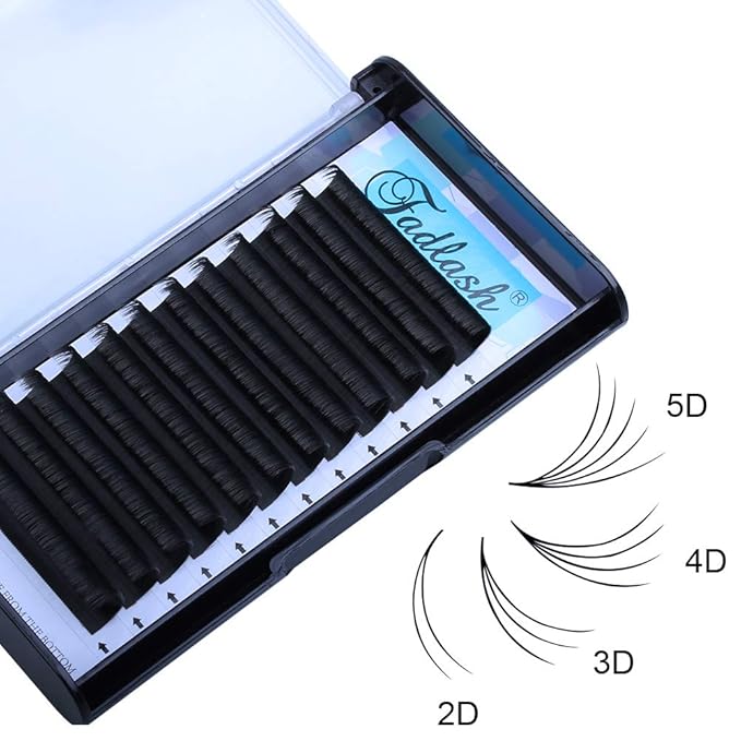 Easy Fan Volume Lashes D DD Curl Self Fanning Eyelash Extensions 2D~10D 0.07mm Easy Fan Lash Extensions 8-18mm Length Withstand about 194℉ (0.07-D, 12mm)