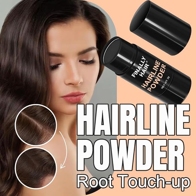 Compact Size Finally Hair Hairline Powder, Root Touch Up. Gray Away, Color Your Part, Fill In Your Beard, Make Beautiful Eyebrows (Black)