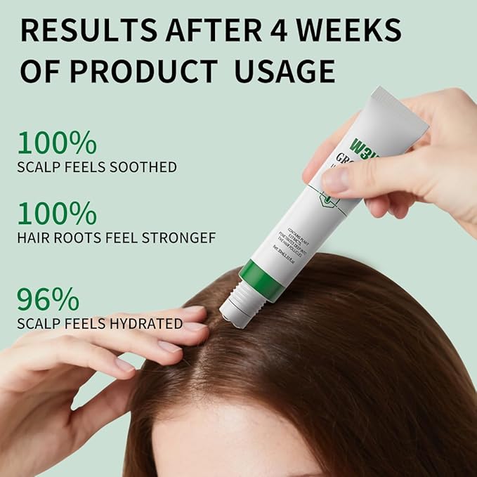 W3W Hair Growth Serum with Rosemary, Fermented Rice & Caffeine - Roll-On Scalp Treatment for Thinning Hair, No Minoxidil, Fast-Absorbing, Non-Greasy Formula for Women & Men