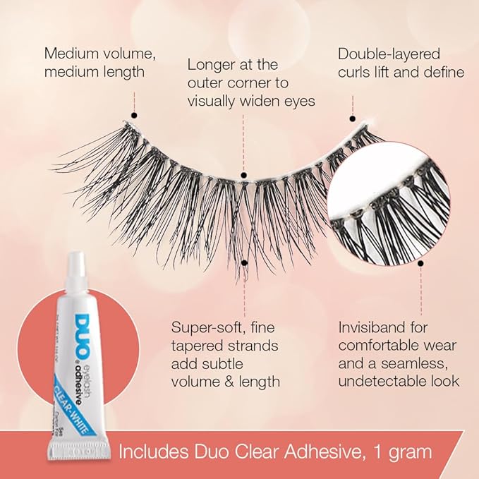 Ardell Strip Lashes Natural Naked Lashes #424 – Natural Lashes with Invisiband, 4 Pairs x 2-Pack