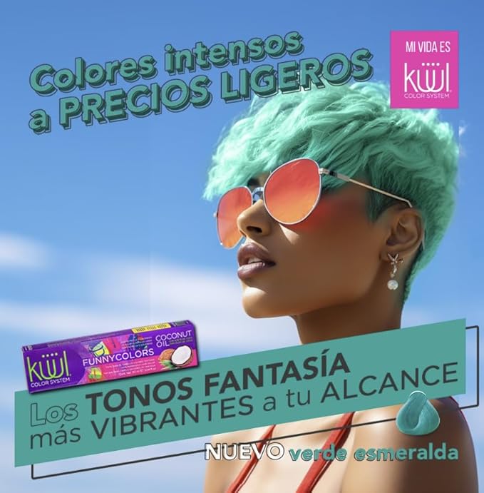 Küül's FUNNY COLORS - Tintes de Fantasia ((VERDE ESMERALDA), 3.04 oz)
