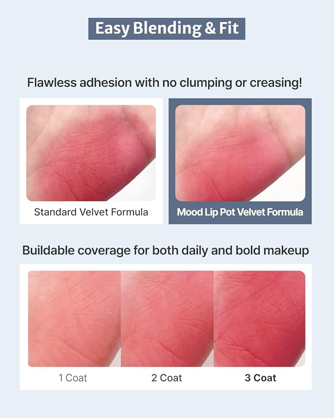 DEARMAY Pure Falling Mood Lip Pot No. 06 Cutest Pairs 0.23 Oz. Vegan Lip Stain Lip & Cheek Multi-Use Tint With Hydrating Formula for Smooth Soft Blend Without Dryness or Fine Lines, Korean Makeup
