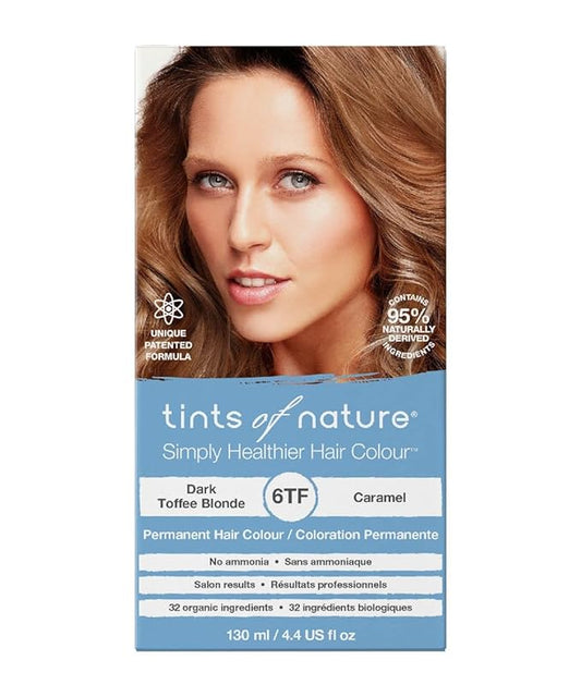Tints of Nature 6TF Dark Toffee Blonde Permanent Hair Dye, Nourishes Hair and Covers Greys, Ammonia-Free, 4.4 fl oz