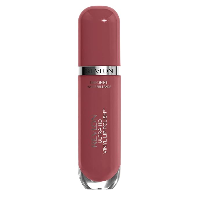 Revlon Ultra HD Vinyl Lip Polish, Liquid Lipstick, Date Night, Light Brown Gloss