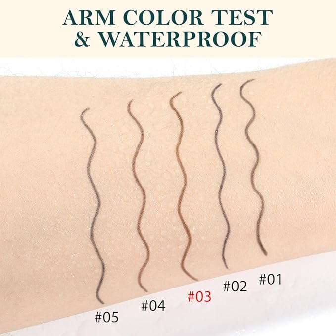 Fine Tip Eye Brow Pencils for Women, Ultra-Fine Mechanical Pencil with Eyebrow Brush,Draws Tiny Brow Hairs, 3 Pcs Waterproof Dual-Sided Defines, Fills Brows, Shapes, Contours, Combs-Dark brown