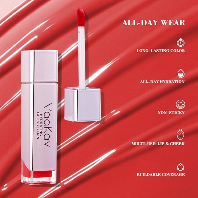 Matte Lip Stain Set, Long Lasting Waterproof Liquid Lipstick, Hydrating Non Sticky Velvet Lip Tint, Smudge-Proof Soft Matte Finish(02 PEACH BANG)