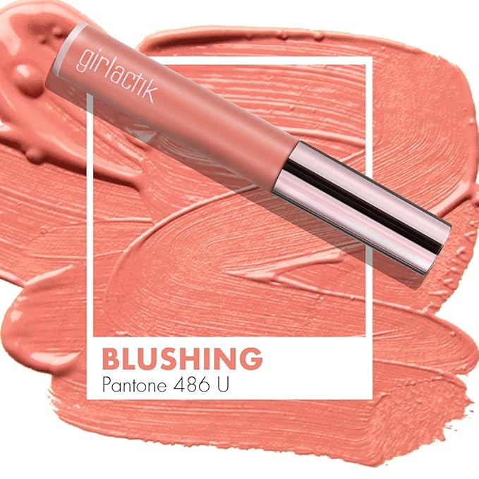Girlactik Long Lasting Matte Lip Paint Liquid Lipstick in Allure- Long wearing, Smooth Application, Pigmented, Non-Crack Formula, Lightweight, 7.5 ml / .25 oz, (Blushing)
