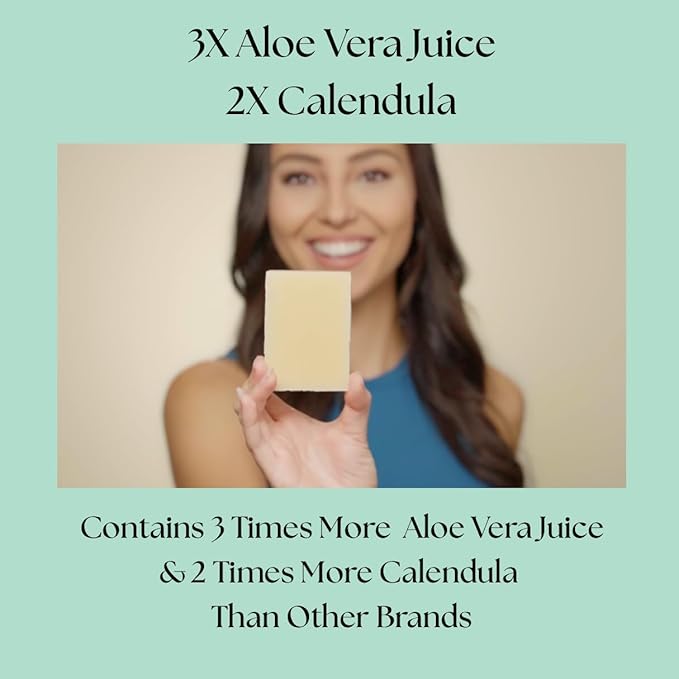 Aloe Vera & Calendula Soap, Natural & Organic Ingredients, Organic Aloe Vera, Calendula & Turmeric Soap. Use for Face & Body. for Men, Women & Teens. Gentle Face Wash. (3 pack)