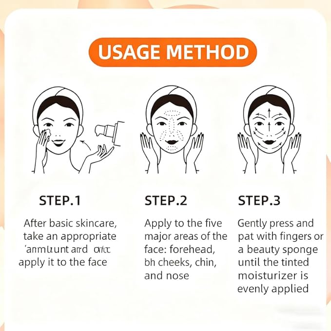Vitamin C Makeup Tone up Cream, Five Vitamin C Natural Makeup Cream, Moisturizing Brightening Concealer, Deep Hydration, Conceal Pores, Lightweight Long Lasting, For All Skin Type (3PCS)