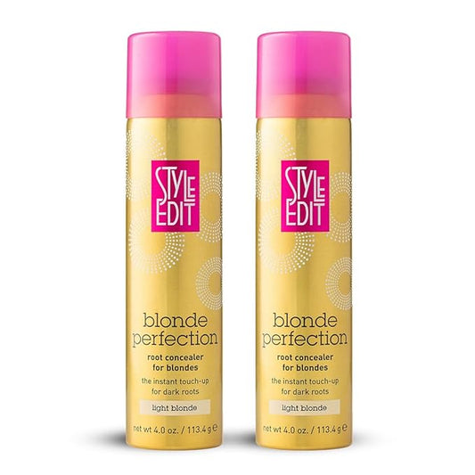 STYLE EDIT LIGHT BLONDE Root Concealer Touch-Up Spray (Multiple Colors Available) 4 Ounce (Pack of 2)