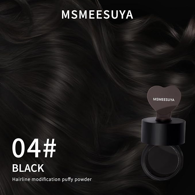 Hairline Powder Instantly, Fill In Fine or Root Touch up powder,Thinning Hair Instantly Thicker Touch Up for Windproof&Sweatproof, Darkroot touch up for Men & Women (BLACK丨4g/0.14Ounce)
