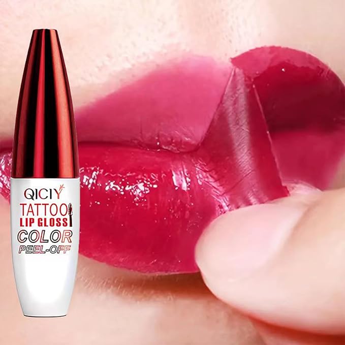 3PCS Peel Off Lip Stain Lip Tint,Waterproof Long-Lasting Tear-off Lip Gloss,Peel Reveal Lip Stain,Peel Off Tattoo Lipsticks,Nonstick Cup Lip Gloss, Tattoo Magic Color Lip Set Lip Makeup
