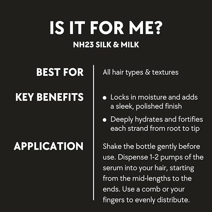 MarcWeiss NH23 Silk & Milk Healing Hair Serum (3.4 fl oz) | Anti-Frizz Leave-In Serum | Strengthens, Smooths & Adds Shine | Lightweight, Non-Greasy Formula for All Hair Types