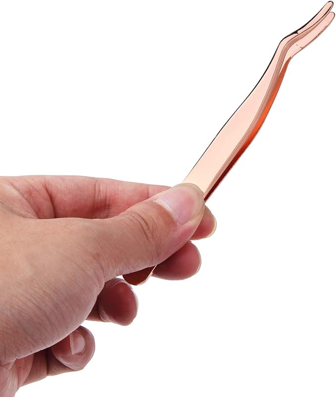 Arroyner 3Pcs Eyelashes Tool Fake Lash Applicator Lash Tools Fake Eyelashes Scissors (Rose Golden)