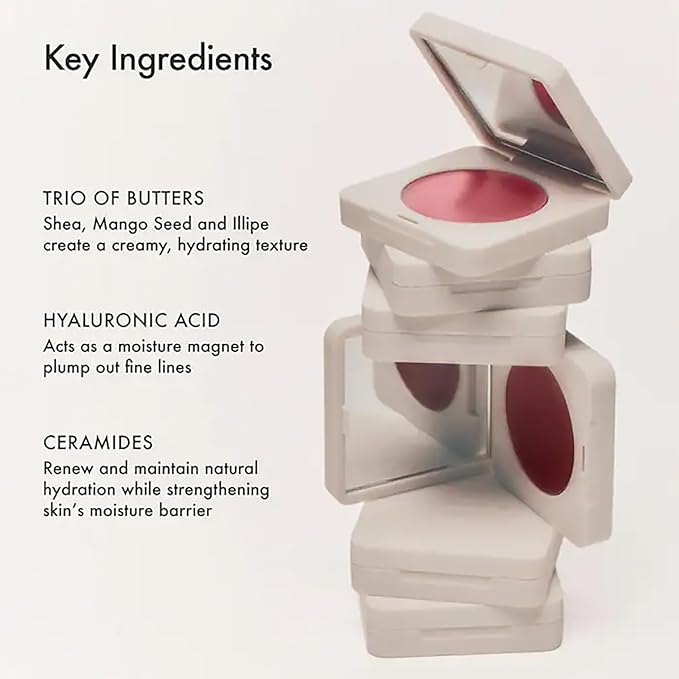 Summer Fridays Blush Butter Balm - Skincare-Infused Hydrating Cream Blush with Hyaluronic Acid, Ceramides, & Shea Butter for a Dewy Flush of Color - Cheek and Lip Tint - Sweet Rosé (0.14 Oz)