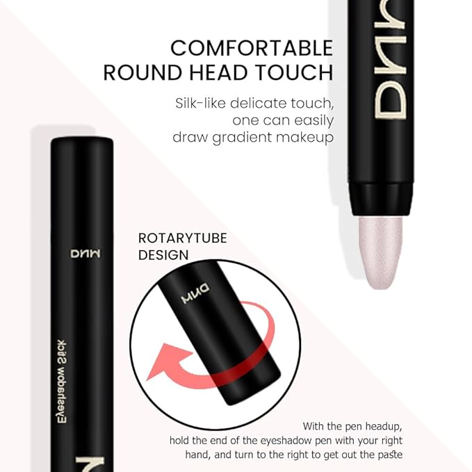evpct 2Pcs Cream Eyeshadow Brightener Sticks Set for Eyes Waterproof, Champagne Shimmer & Pearl Shimmer Matte Metallic Eye shadow Stick Pencil Pen Bulk sombras en crema para ojos 17 +18