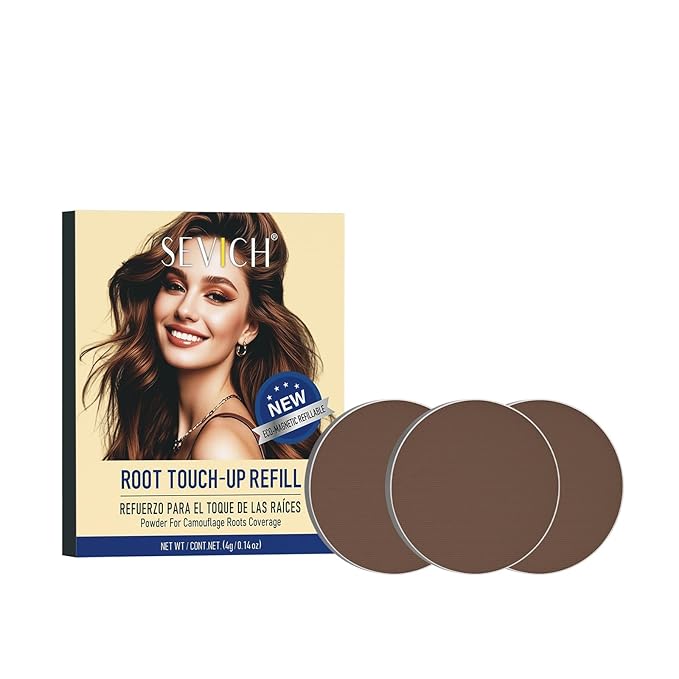 SEVICH Magnetic Replaceable Hairline Powder, Refill Pack 3 Pcs- Interhair Concealer, Environmentally Friendly Replacement, Waterproof and Sweatproof, Long lasting Coverage (Black)