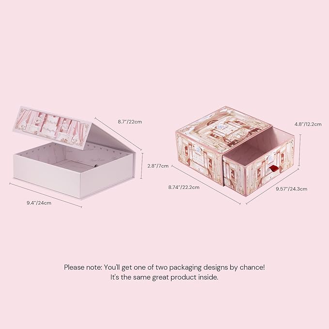 Flower Knows Strawberry Cupid 12-Piece Makeup Gift Box Set,Lip Cream×2+Liquid Blush×2+Makeup Palette×1+Hand Mirror×1+Solid Perfume×1+Hair Clip×1+Cushion Powder Puff×2+Eyeshadow Brush×1+Gift Box×1