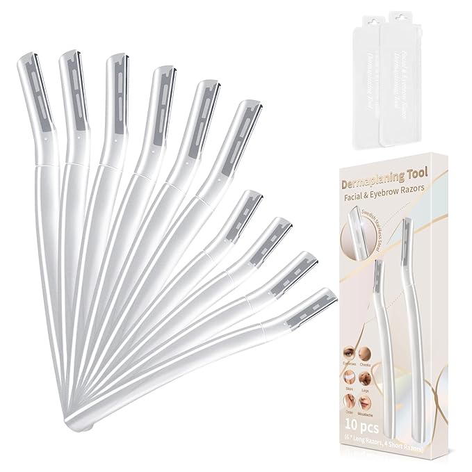 Dermaplane Razor for Women Face, Precision Face Razors for Women, Gentle Exfoliation Microblades for Sensitive Skin, Peach Fuzz Remover, Perfectly Shape Brows