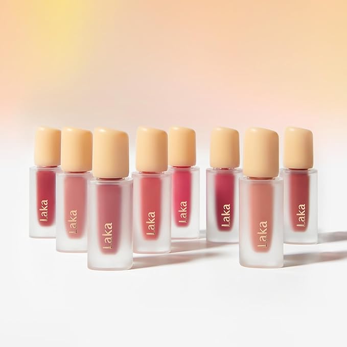 Laka Fruity Glam Tint, 4.5g/0.15oz, Glowing Lip Stain with Wide Color Spectrum, Hydrating & Lightweight Texture, Long-Lasting Bold Stain, Non-Sticky, Vegan, K-Beauty (#104 Cherry)