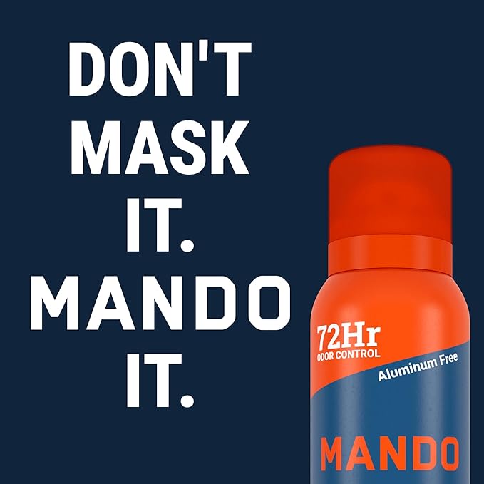 Mando Whole Body Deodorant For Men - Invisible Spray Deodorant - 72 Hour Odor Control - Low Irritation Formula - Aluminum Free, Benzene Free - 3.6 ounce Can - Pro Sport