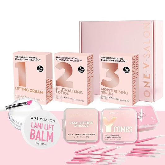 Brow Lamination & Lash Lift Professional Limited Edition Kit – ONE V SALON PRO – Up to 30 Applications – UK Made – Vegan & Cruelty-Free