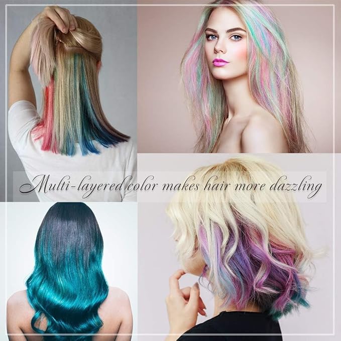 Hair Chalk Comb LAWOHO 6 Colors Temporary Hair Dye Marker Gifts for Girls Kids Adults for Halloween Christmas Birthday Party, Cosplay
