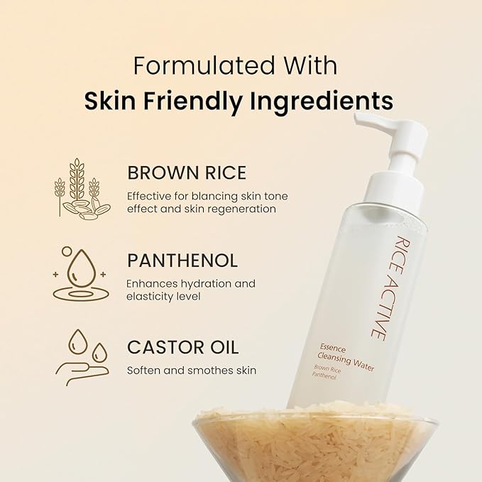 THE SKIN HOUSE Rice Essence Cleansing Micellar Water – Gentle Cleanser with Rice Extract for Hydrating | No-Rinse, Non-Irritating Makeup Remover, korean skincare | 150ml / 5.07 fl.oz
