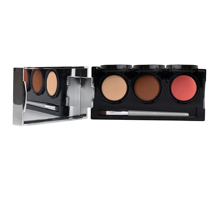 Dermaflage Tattoo Cover Up Makeup (Bronze) - Bruise Full Coverage Concealer - Full Coverage Waterproof Concealer for Bruise, Scar & Acne - Smudge Proof Body Makeup Palette with 3 Pro SFX Shades +Brush