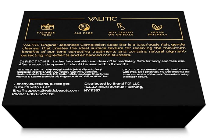 VALITIC Brightening Lemon & Turmeric Kojic Acid Soap with Vitamin C, Retinol, Collagen - Original Japanese Complex Infused with Hyaluronic Acid, Vitamin E, Shea Butter, Castile Olive Oil (3 Pack)