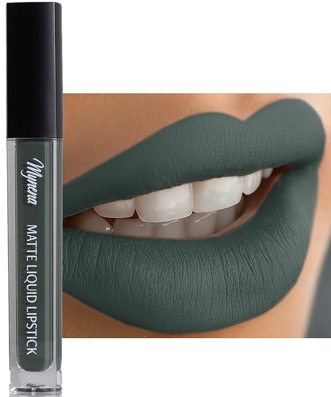 Mynena Army Green Long Lasting Lipstick for Women Waterproof & Transfer-Proof | Hydrating with Shea Butter | Bold Pigment Matte Color Lip Stain | Talc-Free & Vegan Product that Performs | Jocelyne