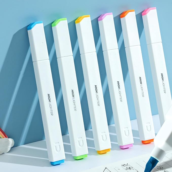 M&G 6 Pcs Aesthetic Cute Pastel Highlighters, Assorted Colors, No Bleed Bible Highlighters, Dry Quick With Soft Chisel Tip, Easy to Hold, for Journal, School Supplies, Office, Bible