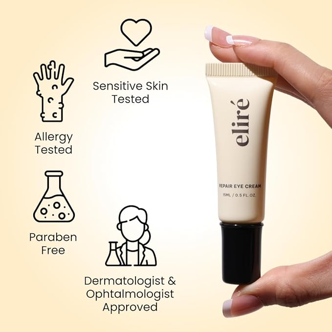 Repair Hydrating Eye Cream – Reduces Dark Circles, Puffiness and Fine Lines – Lightweight, Dermatologist-Recommended, Fast-Absorbing and Sensitive Skin Friendly -15ml
