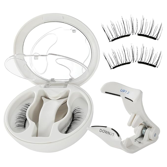 Soft Reusable Magnetic Eyelashes with Applicator, Natural False Lash Clusters, Wispy Lashes No Glue Needed, Easy to Wear and Remove