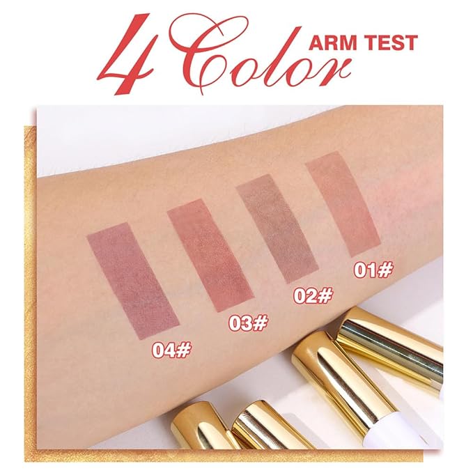 All Day Lip Stain Peel Off Gold Liquid Lip Gloss Tattoo, Mauve Matte Finish Peel Off Lip Stain Masque, Long Lasting Waterproof Lip Tint, Transfer-proof for All Skin Types 04#