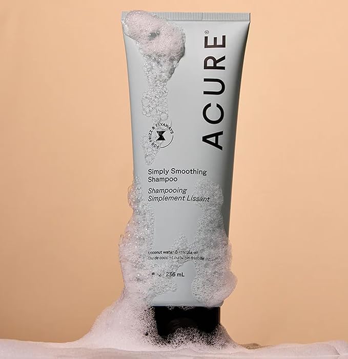 Acure Simply Smoothing Shampoo and Conditioner Set - Hydrating & Moisturizing for Women & Men, Moisturize Frizzy, Dry, Damaged Hair w/Coconut Water, Vegan, Paraben & Sulfate Free - 8 fl oz (2 Pack)