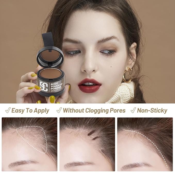 Instantly Hairline Powder Hairline Shadow Gray Hair Coverage Touch Up Hair Powder for Thinning Hair for Women White