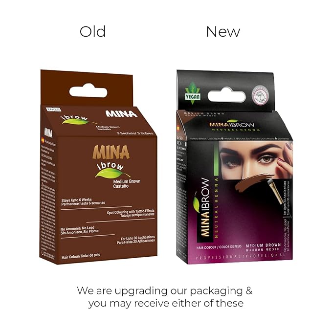 MinaiBrow Medium Brown Natural Brow Coloring Tinting Powder | Smudge Proof Instant Dye Kit with Duo Angled Brush