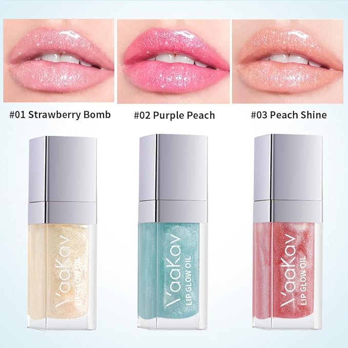 Shimmering Magic PH Color Changing、Hydrating Lip Glow Oil, Plumping Lip Gloss, Moisturizing Lip Oil Gloss, Transparent Moisturizing Lip Balm, Natural Lip Plumper(02 PURPLE PEACH)