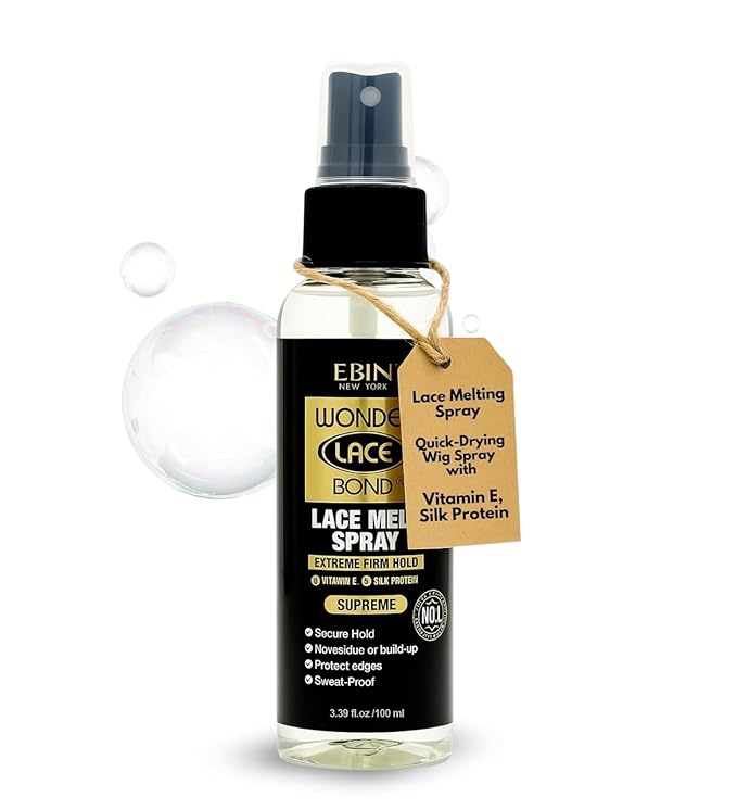 EBIN NEW YORK Wonder Lace Bond Lace Melt Spray - Extreme Firm Hold (Supreme) | Flawless,Natural, and Seamleass finish, No Reside, Long Lasting Formula with Protecting Edges, Perfect for wigs